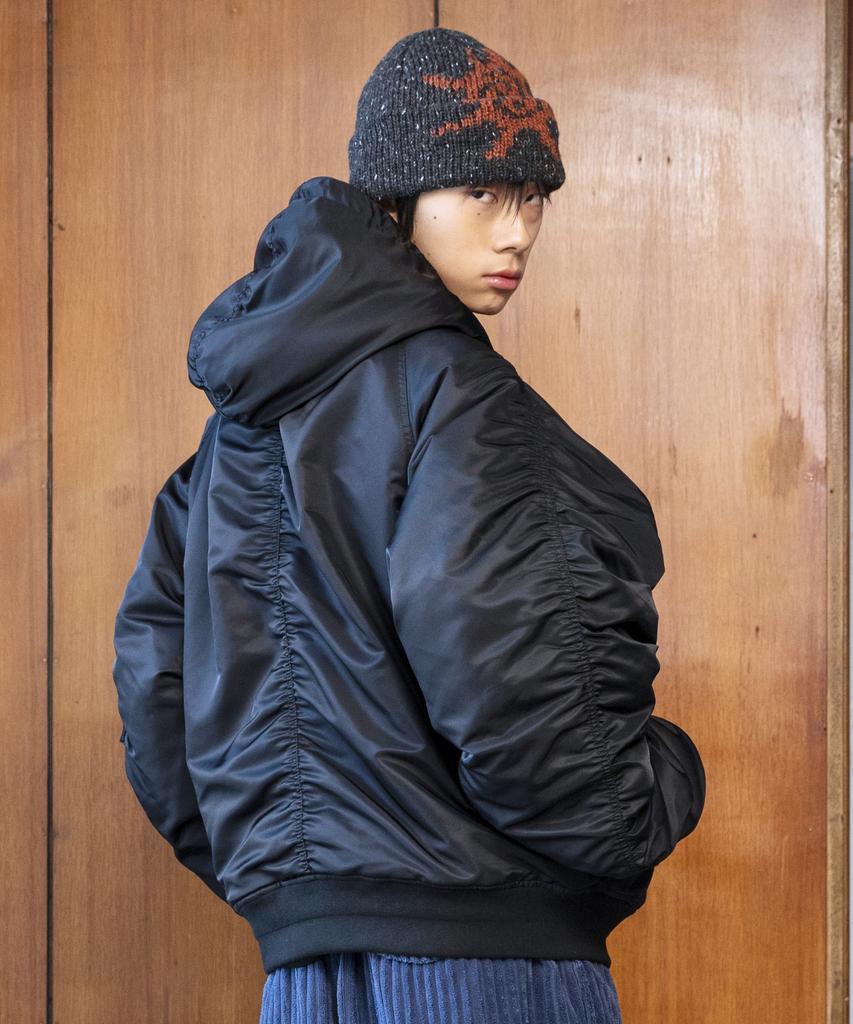 Glack Gj107 Reworked N2B Nylon Short Parka (Black)