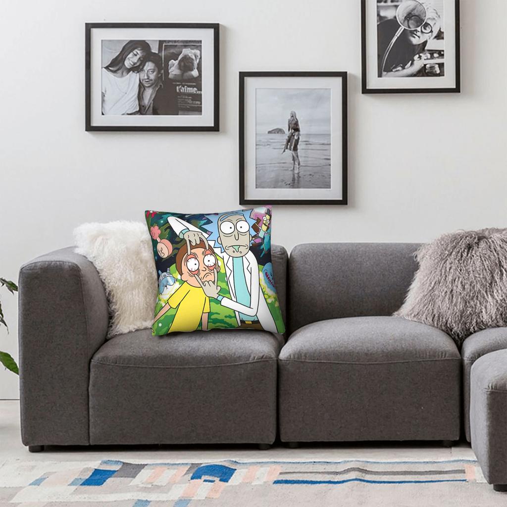 Ricked and Mortys Pillow Cover Soft Cushion Cover Morden Pillow Case For Living Room Sofa
