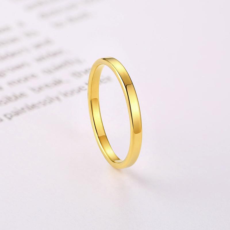 Simple Minimalist 2mm Women Rings Chic Stainless Steel Anti Allergy Metal Tail Ring Classic Elegant Lady Party Finger Jewelry