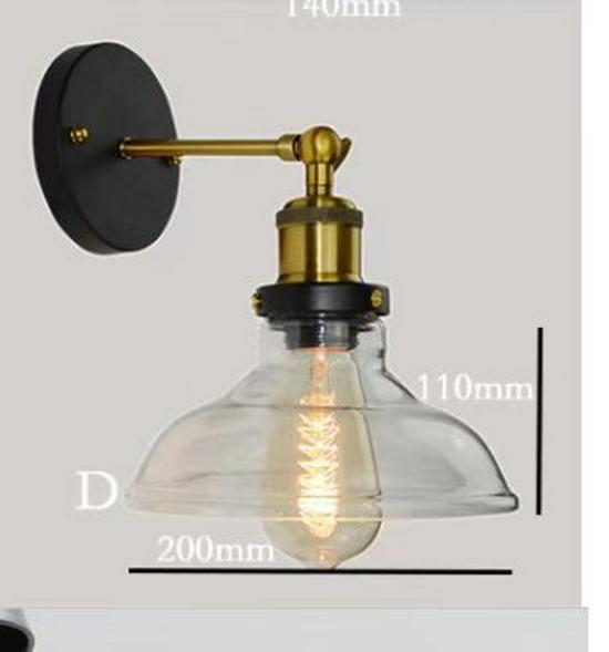 Vintage Glass Wall Lamp for Bar, Coffee Shop, Library, Restaurant, or Bedroom