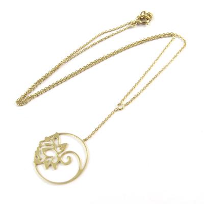[Q1119] - Gold Plated 'Flora' Necklace - 22 Mm