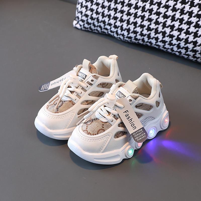 

Кроссовки Zapatillas Brand LED Kid, осенние новые дышащие повседневные туфли для мальчиков, кроссовки для тенниса и бега для девочек, детская обувь Zapatos Niña 21-insole13.3cm