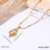 High-End Heart & Geometric Titanium Steel Clavicle Necklace for European & American Markets
