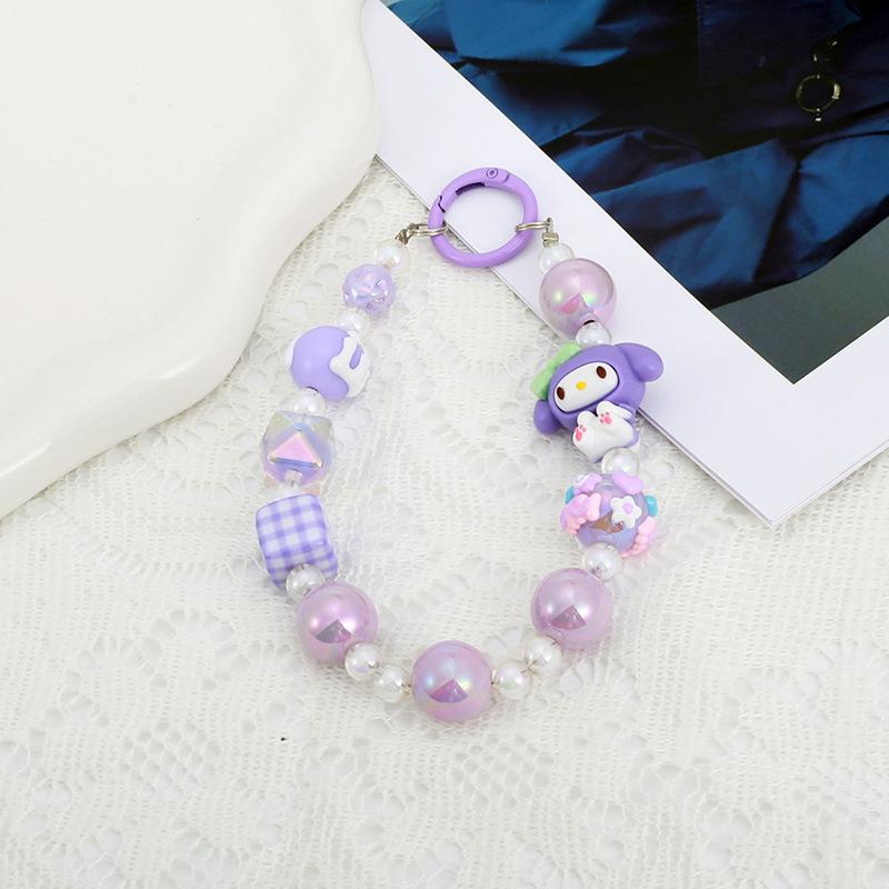 Sanrio Melody Cartoon Hand-painted Beaded Phone Lanyard & Hanging Chain Accessories