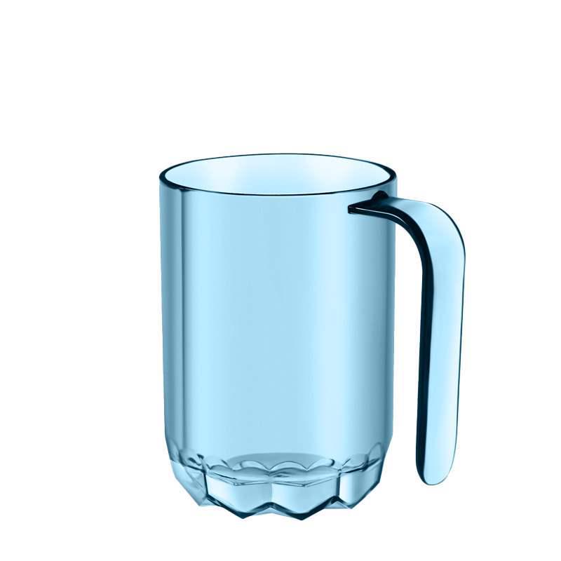 Hitzebeständiger PET-Mundspülbecher mit Griff - Originelles schlichtes Design, Transparent, Fleckenbeständig, Zahnbürstenbecher in Lebensmittelqualität