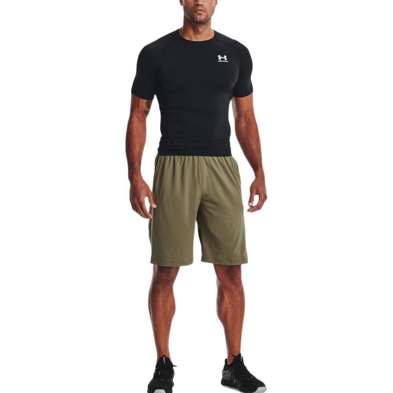 Under Armour SS22 Color Block Logo Elastische Sporthosen Herren Shorts Grün 1361511-361