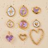 Stainless Steel Pendant Series Pink and Purple Cute Pendant Multiple Choice Earring Components DIY Necklace Jewelry Accessories