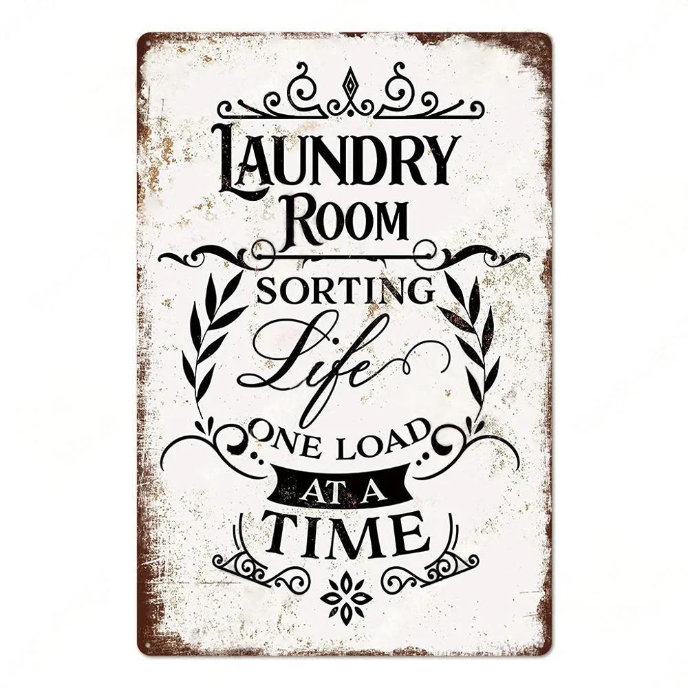 Laundry Vintage Metal Posters Tin Signs Decor Funny Metal Plaque Pin Up Girl Home Wall Art Painting