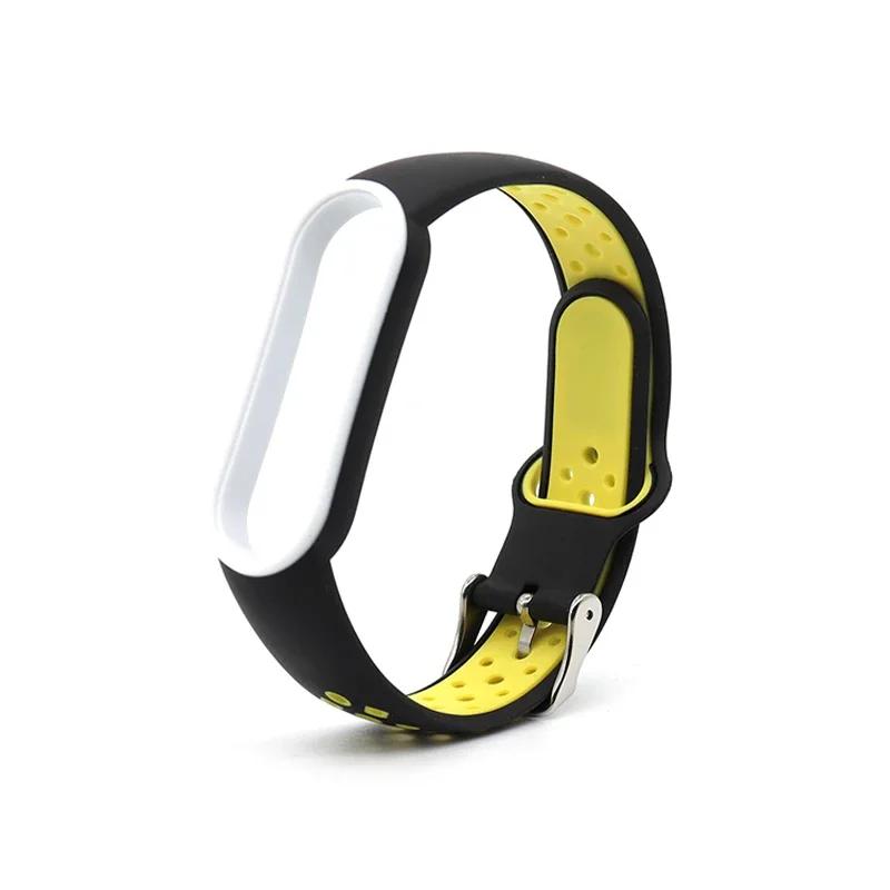 For Xiaomi Mi Band 5 4 3 6 Strap Double Color Silicone Wristband Bracelet Replacement For Xiaomi Band 4 MiBand 3 5 6 Band Straps