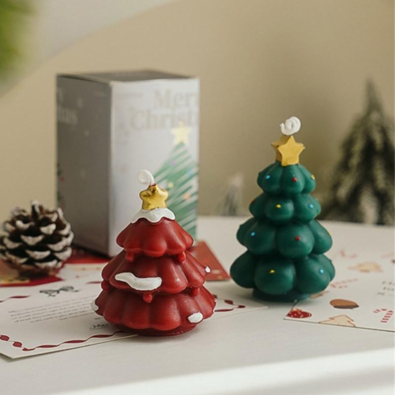 Handmade Christmas Tree Candle With Refined Paraffin And Bean Wax Blend Fragrant Candle