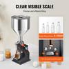 Manual Paste Liquid Filling Machine, 5-100ml Bottle Filler, Adjustable Bottle Filling Machine, Stainless Steel Liquid Filler with Hopper for Milk