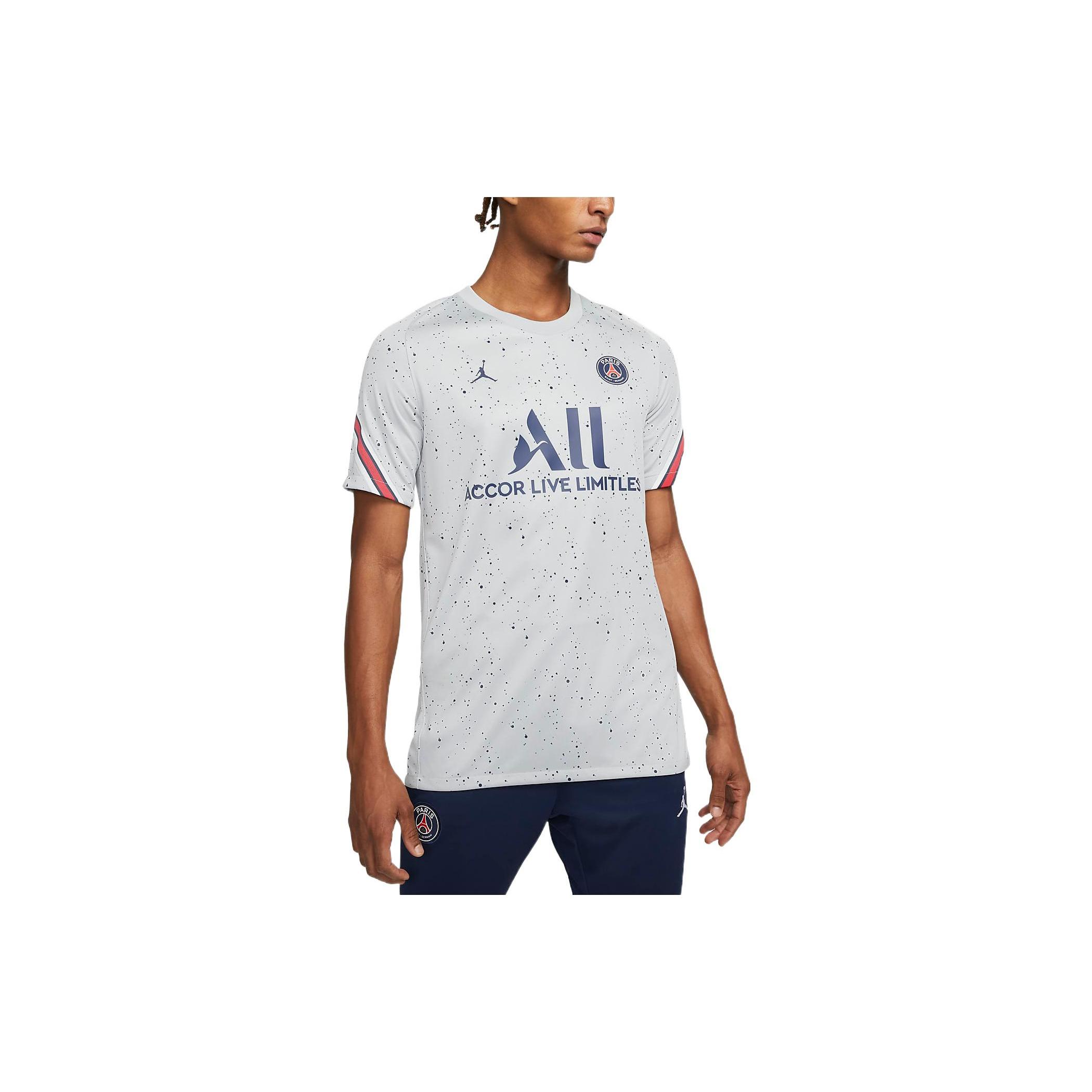 Jordan Paris Saint Germain Soccer Jerseys Men s Gray Moderate Straight Fit DH7716-013 XXL