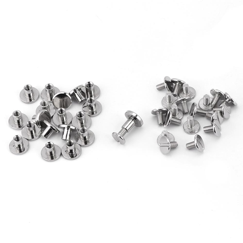 20 Pezzi Rivetti In Ottone Per Pelle – Viti E Dadi A Testa Piatta Per Riparazioni E DIY