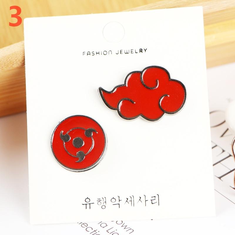 Anime Akatsuki Uchiha Sharingan Red Cloud Badge Cosplay Brooch Pin