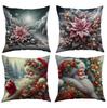 New Santa Claus Pillow Cover Polyester Printed Holiday Decoration Living Room Sofa Cushion Cover Bedroom Pillow