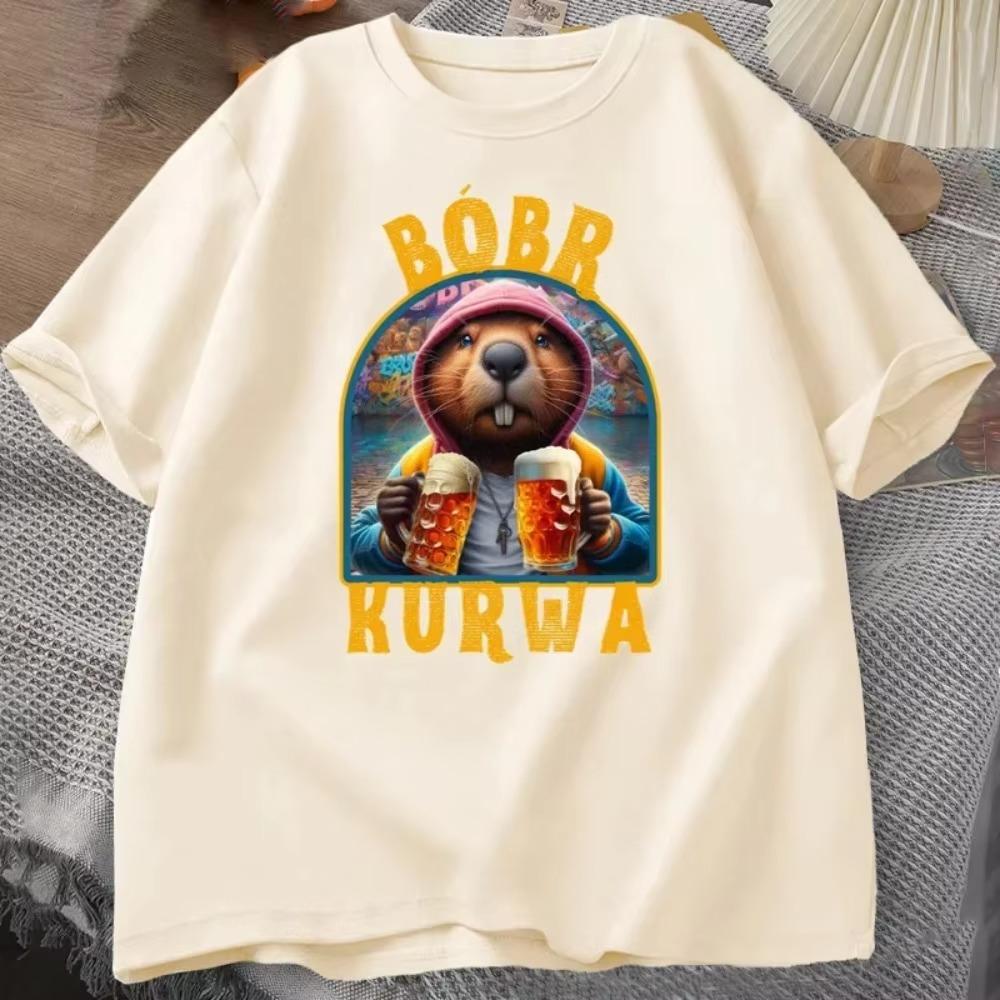 Bóbr Kurwa Gladiator T-Shirts für Männer Frauen Die Herrlichkeit von Rom Grafik T-Shirt Bober Biber Boberek T-Shirt Casual Graphic Tees