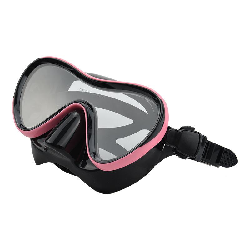 Anti-choking Diving Goggles, Flat Large-frame Swimming Goggles, Integrated Tempered Glass, High-definition Transparent, Unisex Adult Swimming Goggles