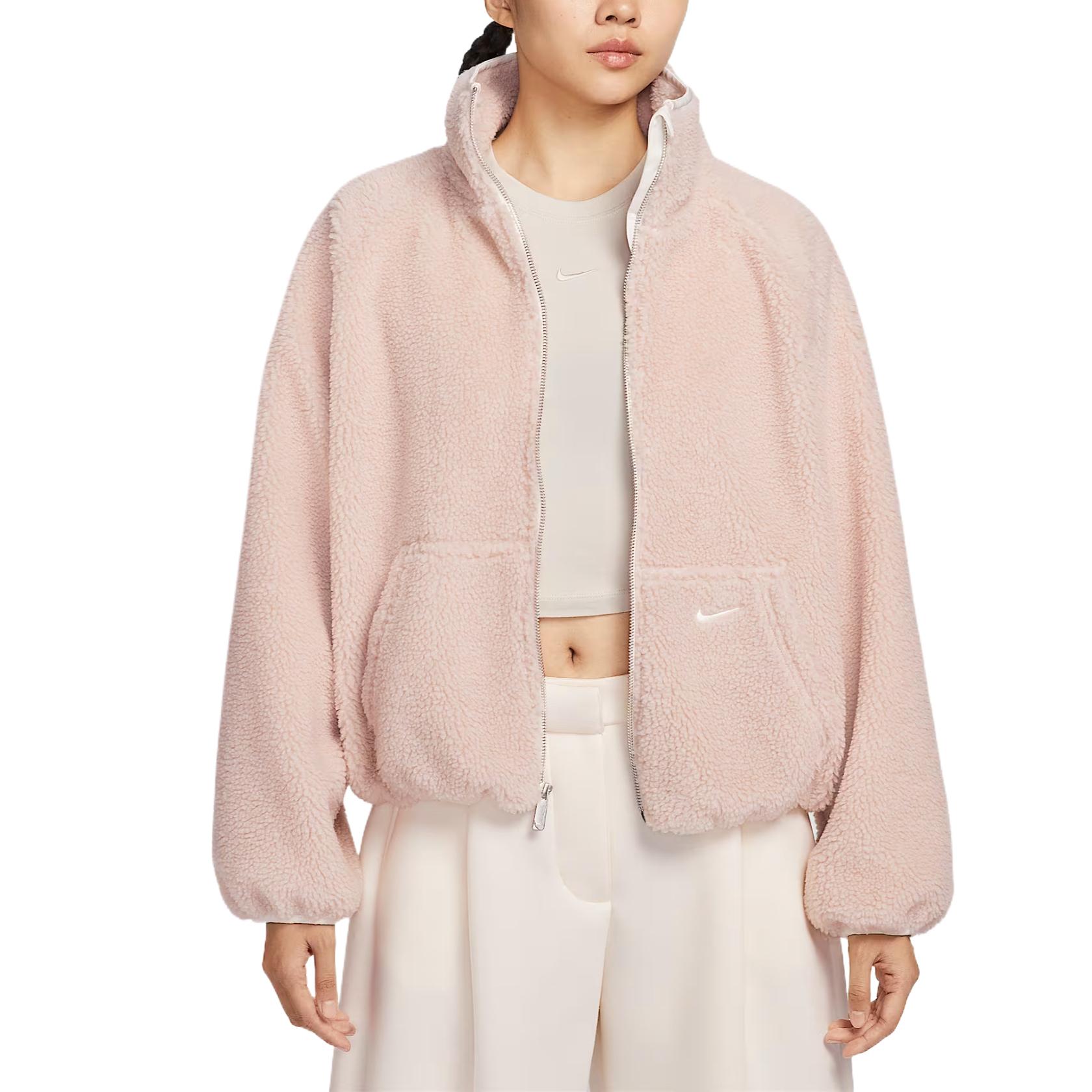Nike Sportswear Essential Sherpa Jacket Pink Oxford Women HV2071-667 S