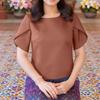ZANZEA Women Casual Round Neck Summer Short Sleeve Plain Blouse