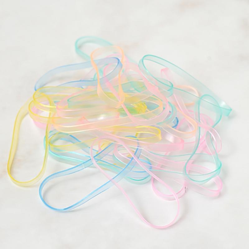 Daiso Klare Pastellfarbene TPU-Bänder Packung mit 120
