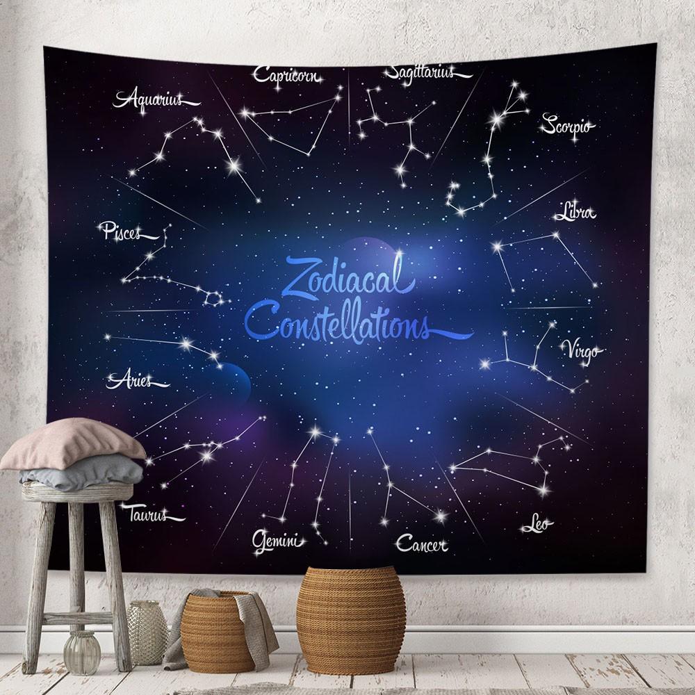 Beautiful Constellations Starry Sky Tapestry Background Cloth Bedroom Home Decoration Star Divination Theme Wall Tapestry