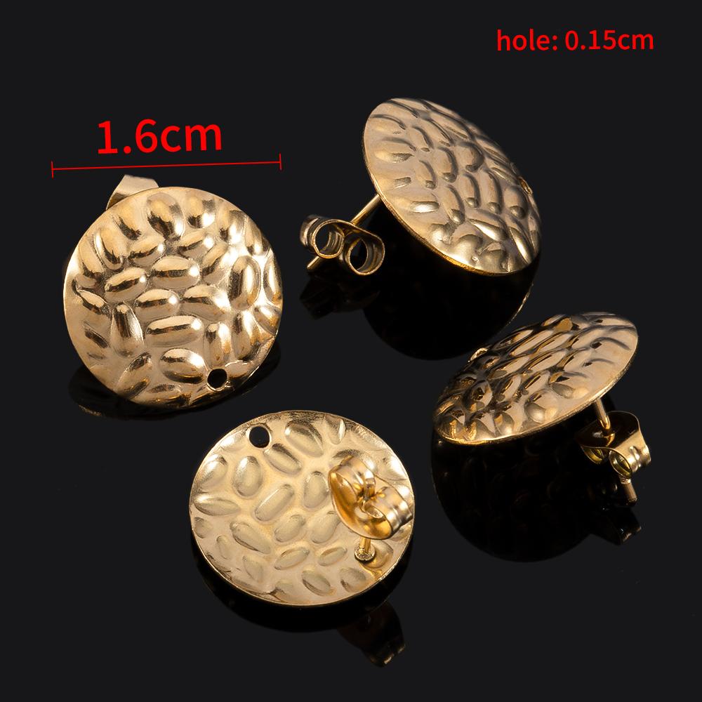 10pcs Geometric Stainless Steel Matte Round Heart Square Stud Earrings Women Earring Base Jewelry Making DIY Punk Accessories
