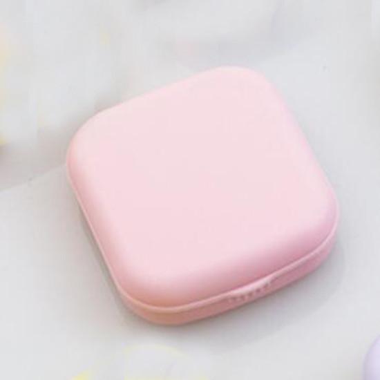 Macaron kolorowe etui na soczewki kontaktowe dziewczyna czarne fioletowe etui na soczewki kontaktowe z silikonową pęsetą mini kieszonkowe pudełko