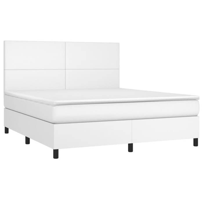 Maison Exclusive - Sommier à lattes de lit avec matelas et LED Blanc 180x200 cm