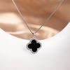 Agate Four-leaf Clover Necklace for Women Casualelegant Clavicle Chain Easiest for Match Pendant Women's Jewelry