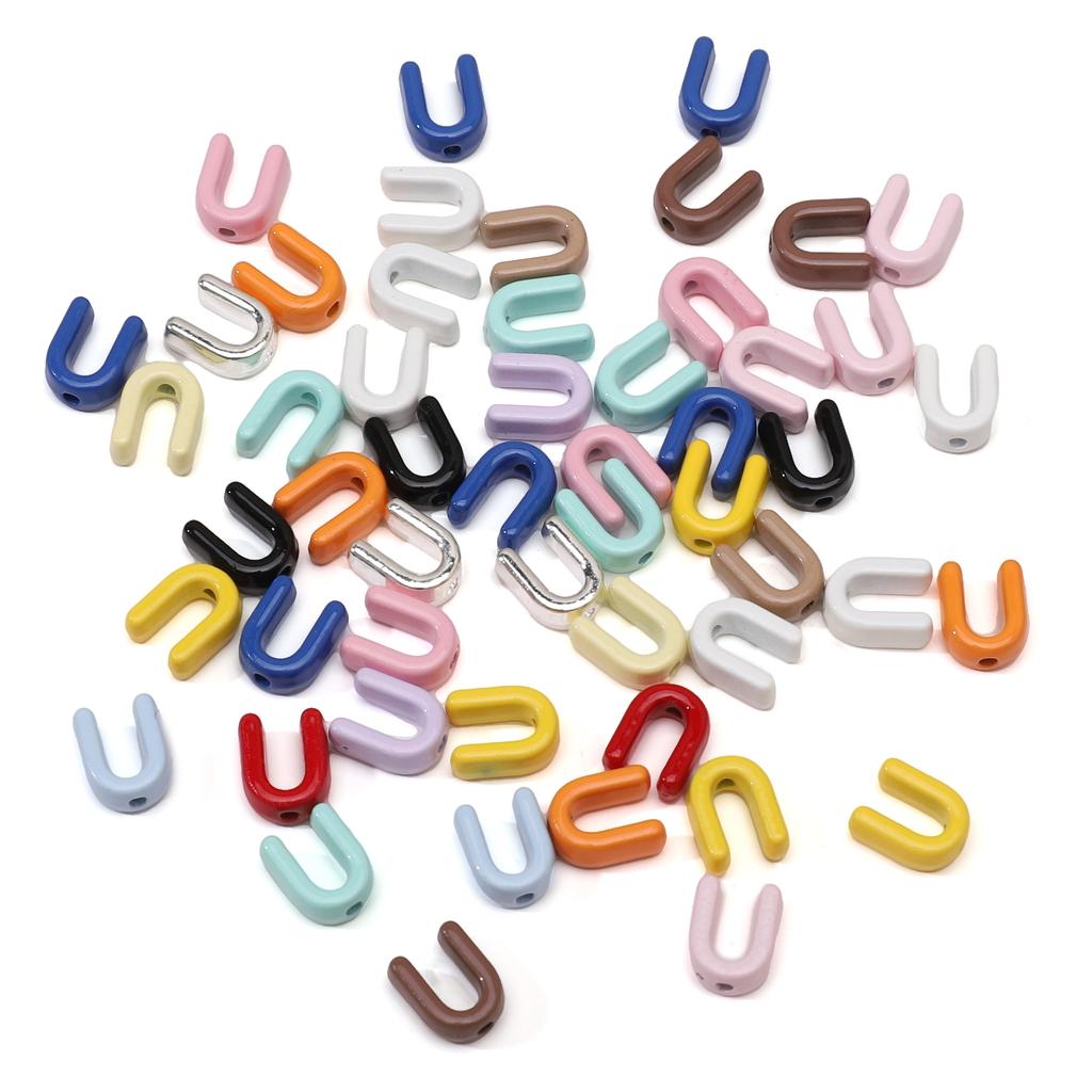 5Pcs Alloy Small Colored Drip Oil Letter Beads Bead For DIY Handmade Materials Bracelets Necklaces Jewelry Making