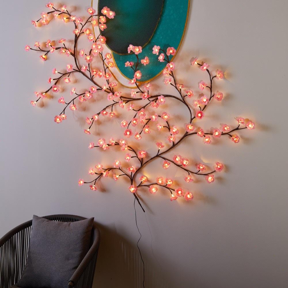 LED Branch Rattan String Lights: Decorative Lighting for Living Room, Bedroom, Holidays, Weddings