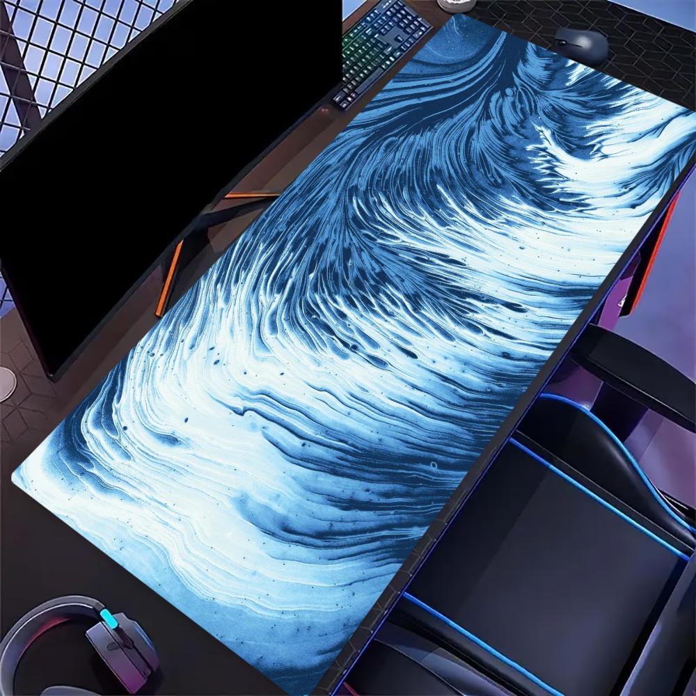 Abstract Ink Swirl Texture Extended Gaming Mouse Pad Non-Slip Rubber Base Large Desk Mat Keyboard Mousepad For Laptop PC Desktop
