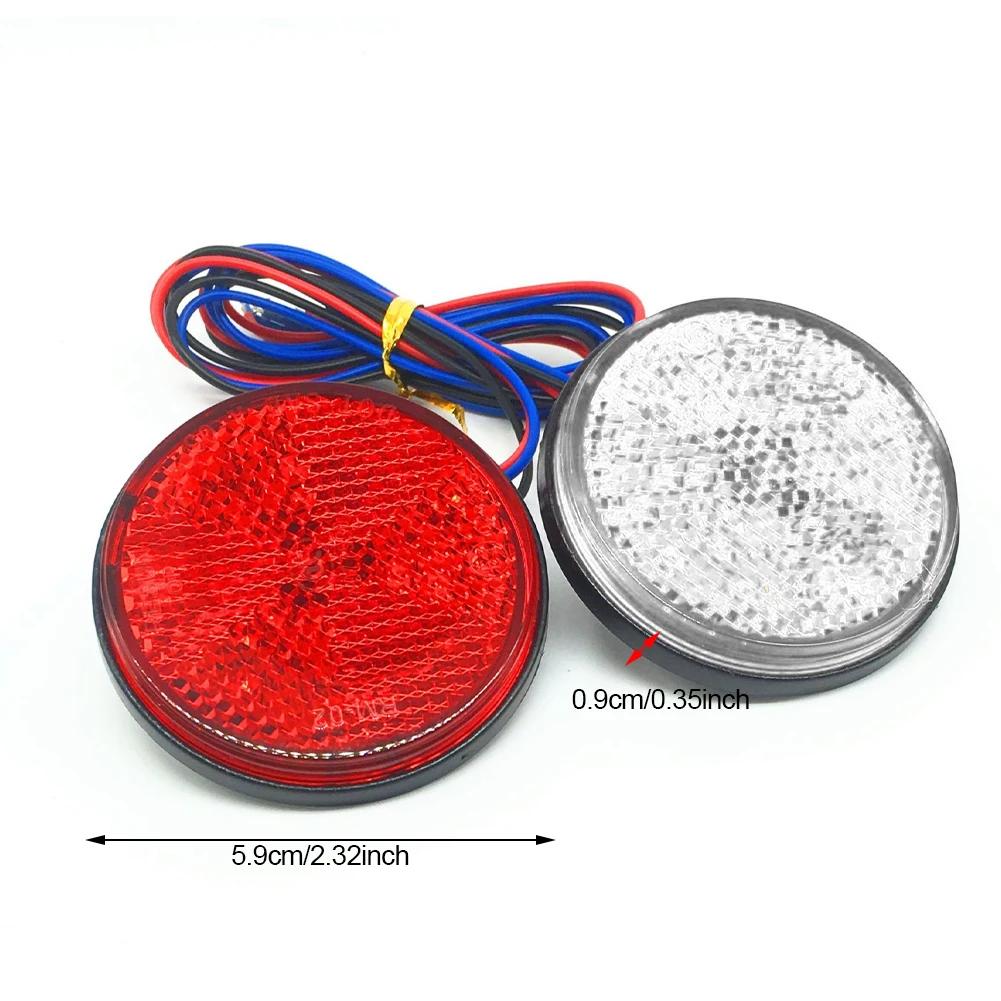 Universal 24LED Round Reflector Light Motorcycle Reflector Tail Light Brake Lamp Car Truck DC12V Side Warning Lights Accessories