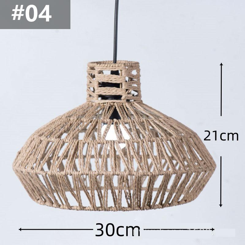 14 Styles Natural Woven Lampshade Vintage Hanging Pendant Lamp Shade Rattan Chandelier Café Restaurant Lighting Home Art Decor