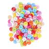 200Pcs Flower Buttons Colorful Vivid Colors Durable Plastic Wide Application Craft Buttons for Clothing Bag DIY