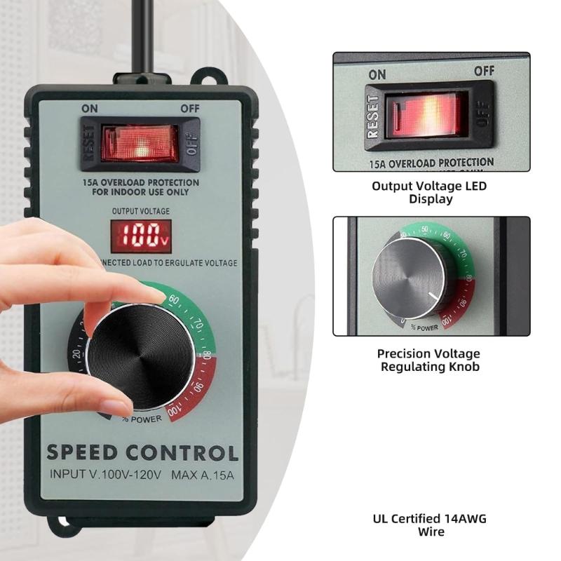 Upgrades 10A Electric Motor Speed Regulator AC Motor Controllers Suitable for Machinery & Production Line Applications