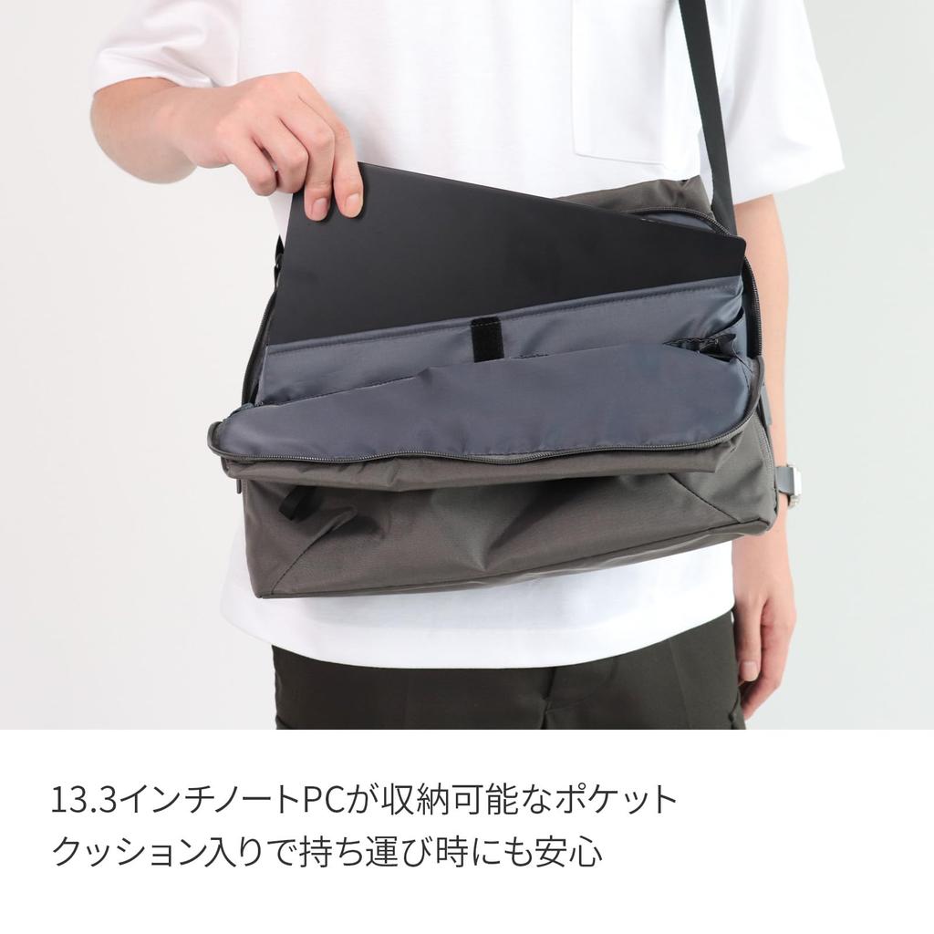 Shoulder Bag for Women and A4 fits 8 20403 Sunny Lava Gray [Ace Gene] Men, 9L, size, 13.3-inch laptop, 370g, pockets,