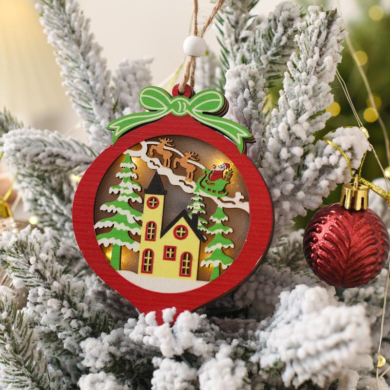 Luminous Wooden Christmas Tree and Car Ornaments