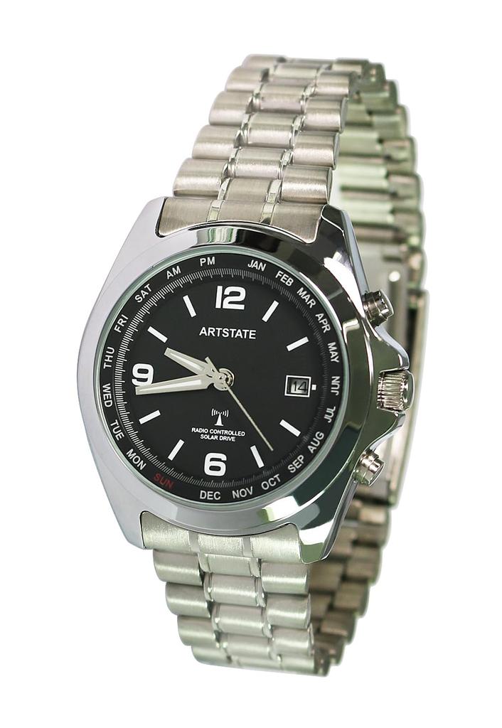 [ARTSTATE AS0240] Herren-Funk-Solaruhr, Datumsanzeige, Lange Lebensdauer (SCHWARZ)