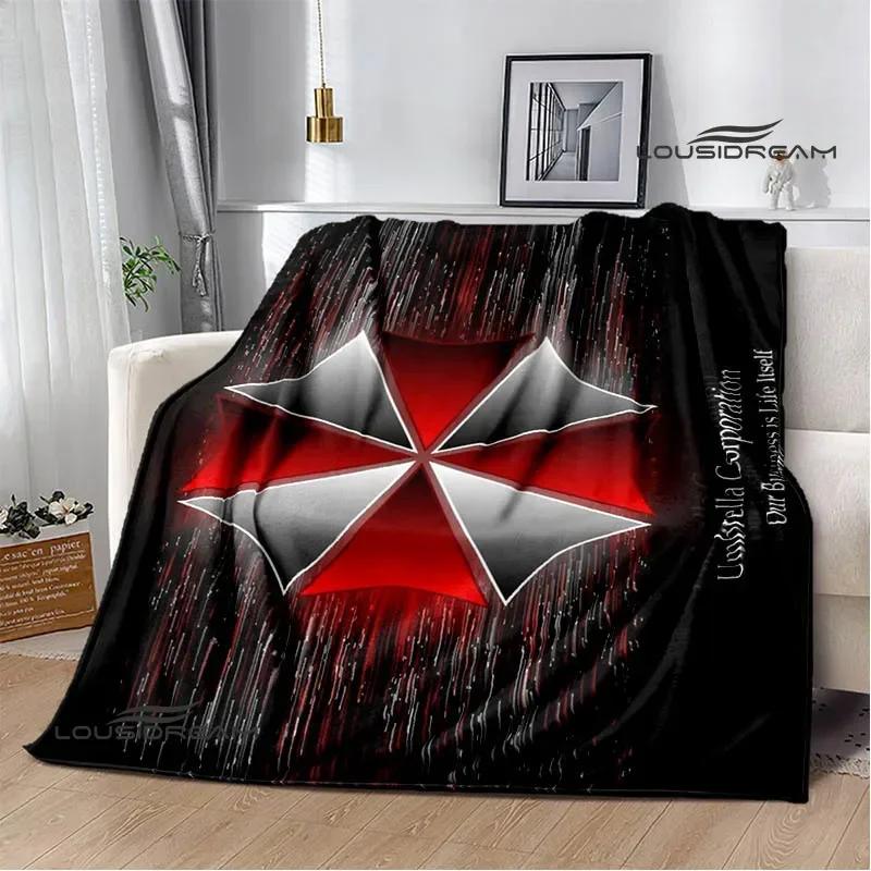 R-Resident Evil Umbrella Printed Blankets Picnic Blanket Flange Warm Blanket Home Travel Blankets Bed Linings Birthday Gift