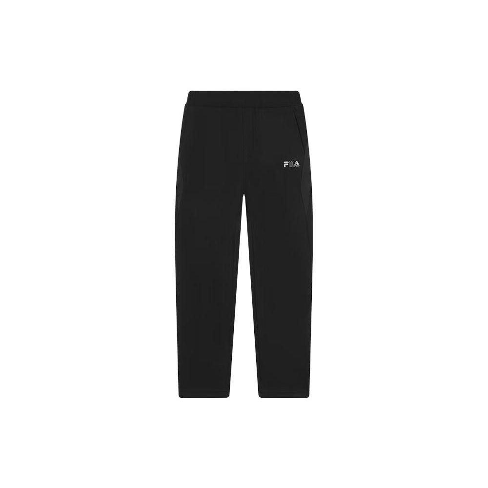 FILA Heritage Series Solid Color Mid Waist Straight Leg Casual Pants Men bottoms Black F11M348605F-BK
