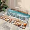 1pc Sea Turtle Ocean-Themed Non-Slip Door Mat Blue Teal Design with Starfish Compass Use Perfect Bedroom Entryway Office Decor