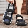 Summer Men’s Sandals Outdoor Sports Anti-collision Men's Shoes Soft Rubber Lightweight Hiking Shoes Flat Black Flip-flops