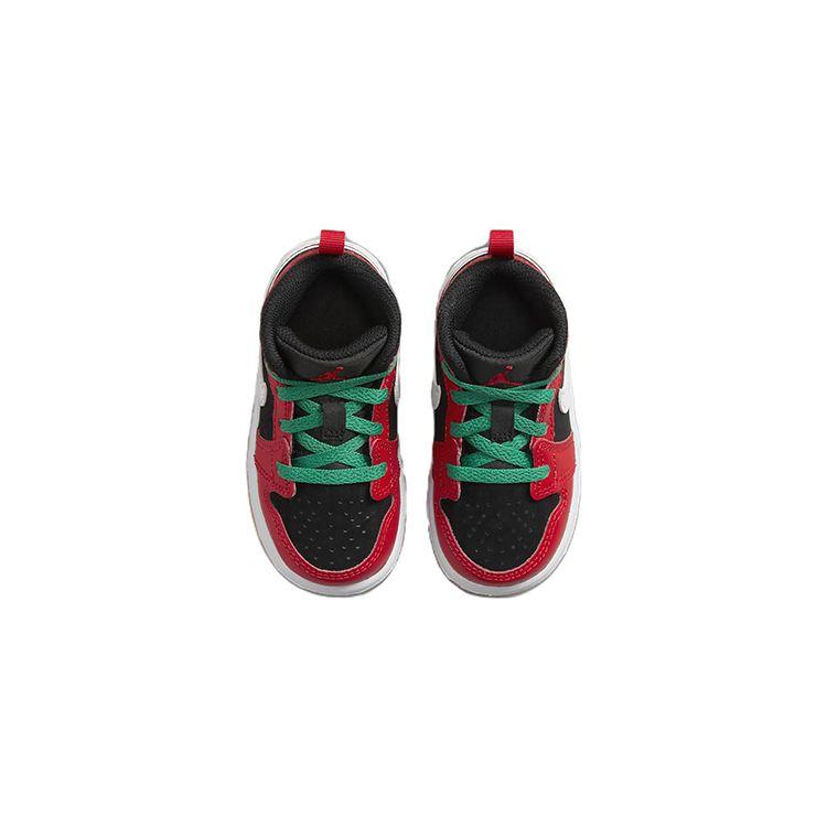 Air Jordan 1 Mid Se Td Preto Branco Malaquita Vermelho Fogo DQ8420-006