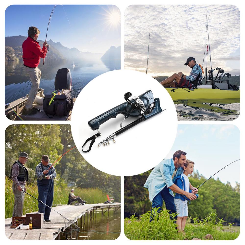 Folding Fishing Rod Ultra Short Fishing Pole Section Collapsible Fishing Pole Travel Fishing Rod Double Rocker Rods