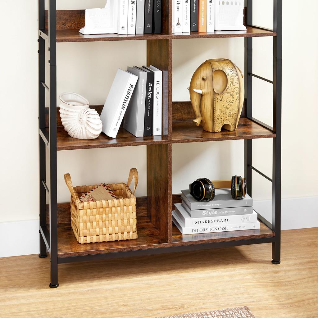 VASAGLE Bookcase, Bookshelf, Ladder Shelf 4-Tier, Display Storage Rack Shelf, for Office, Living Room, Bedroom, 80 x 33 x 149 cm, Industrial