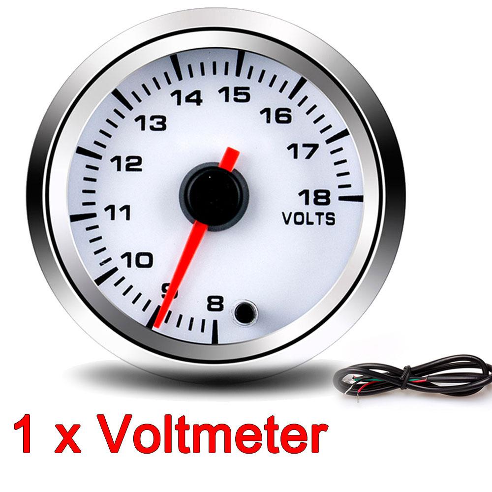 52mm Oil Pressure Gauge Boost Tachometer Voltmeter Air-Fuel Ratio Water Temp Oil Temp EGT Gauge Change 7 Colors Fit for 12V Car
