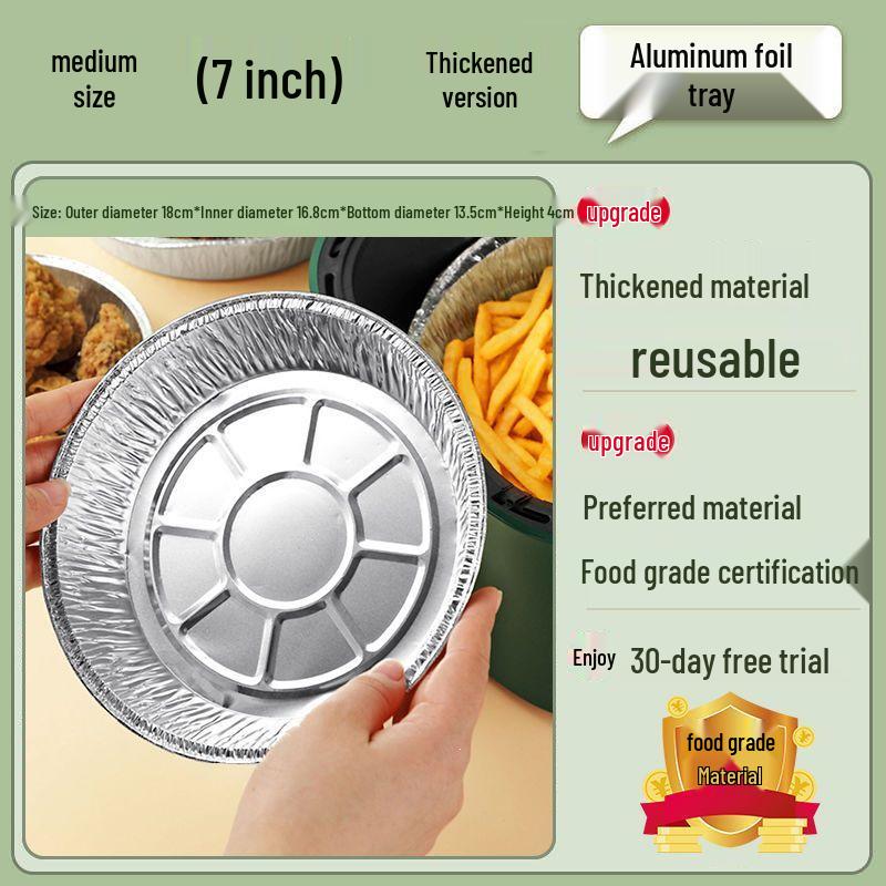 Plateau rond en aluminium résistant aux hautes températures de qualité alimentaire pour friteuses à air et fours