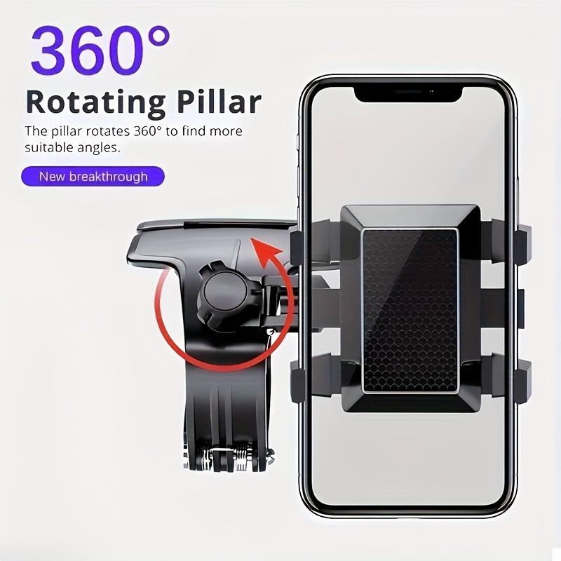 1Pc 360° Rotatable Car Mobile Phone Holder - Dashboard Navigation Mount with Parking Number Plate