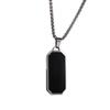 Men's Geometric Stainless Steel Epoxy Tag Necklace with Plain Polished Engravable Pendant